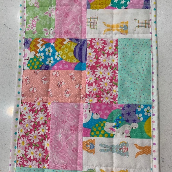Quilted Easter Table runner, handmade - Picture 2 of 4